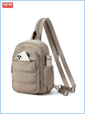 Puffer Crossbody Bag Convertible Sling Backpack RFID Small Nylon Purse